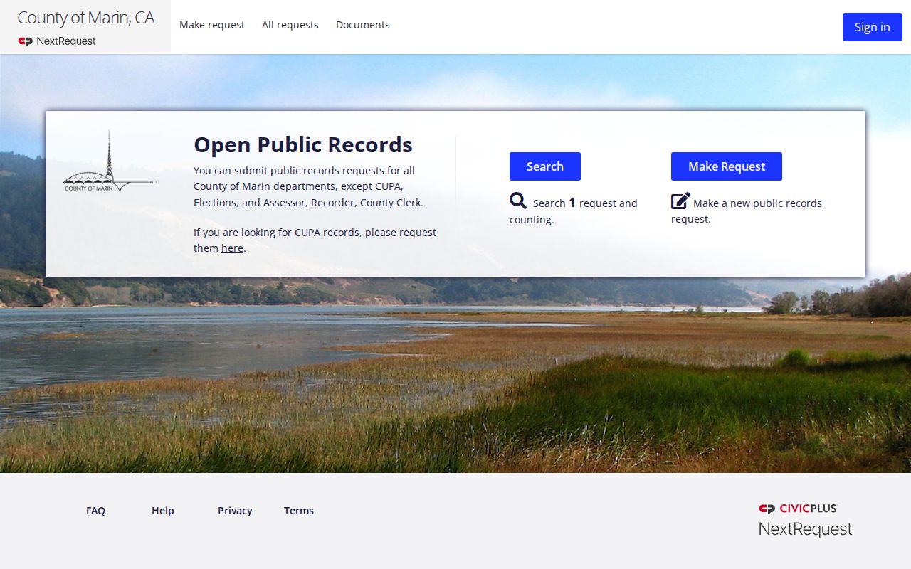 San Rafael people search and Marin County public records request portal