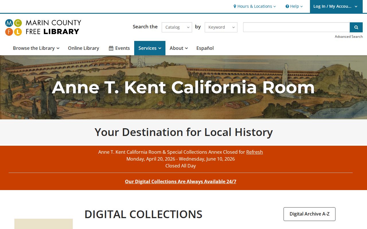 San Rafael people directories Anne T Kent California Room collection